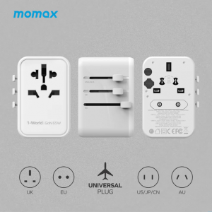 Momax 1-World 65W GaN 方便式旅行插座 UA8 (下單請備註顏色:黑/白)