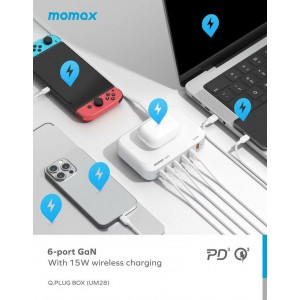 Momax Q.PLUG BOX GaN 100W六輸出連無線充桌面充電器(售罄)