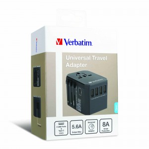 Verbatim 5 Port 5.6A通用旅行轉插 (黑色)(售罄)